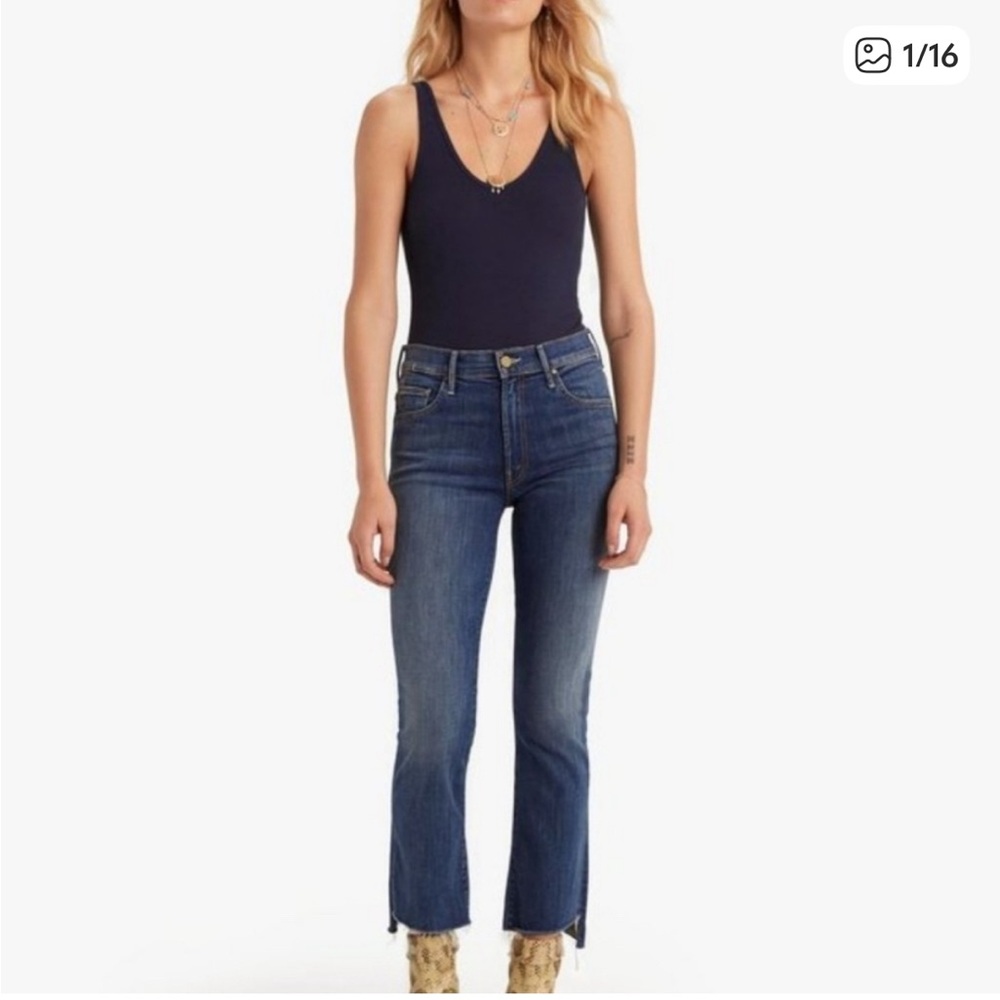 Mother Insider Crop Step Fray Jeans in Not Rough Enough